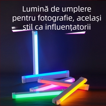Sabie LED portabilă cu iluminare ambientală, lampă de noapte colorată, reîncărcabilă pentru streaming și iluminare de completare