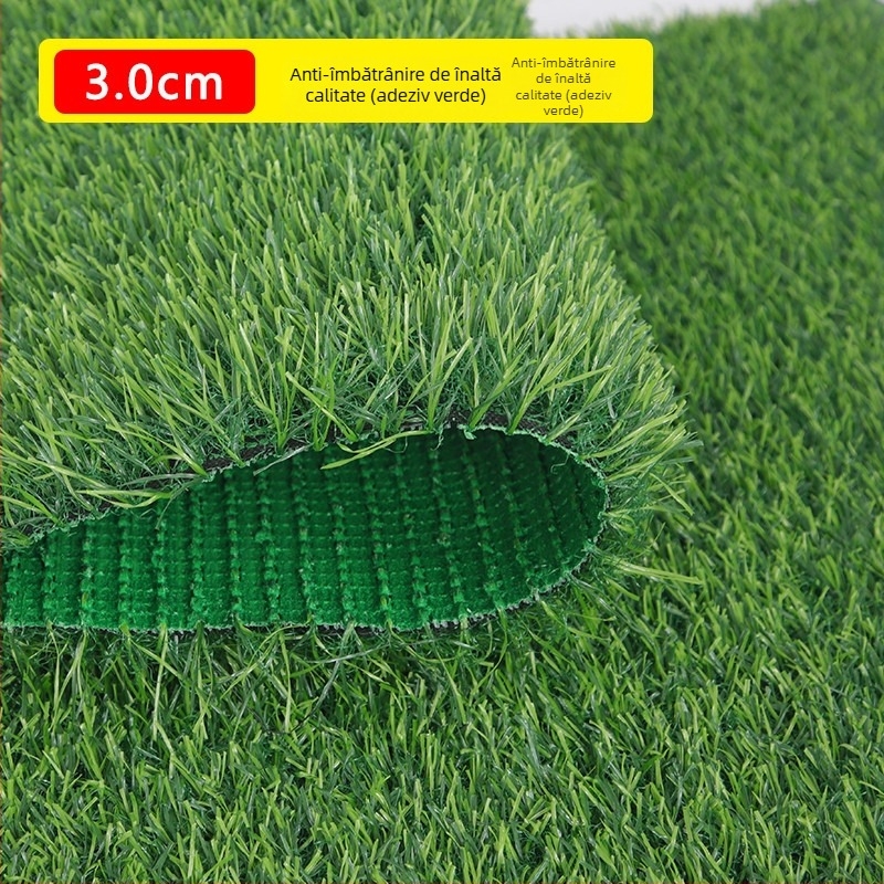 Gazon sintetic pentru terenuri sportive, covor verde din plastic LDPE, cu bază adezivă