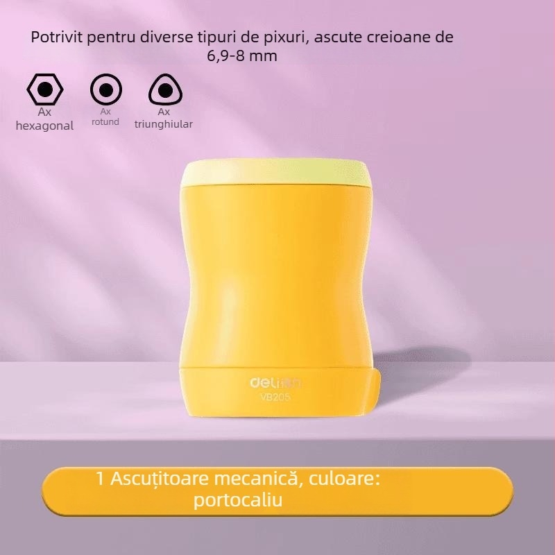 Deli VB205 Ascuțitor de creioane cu mecanism ratchet pentru copii