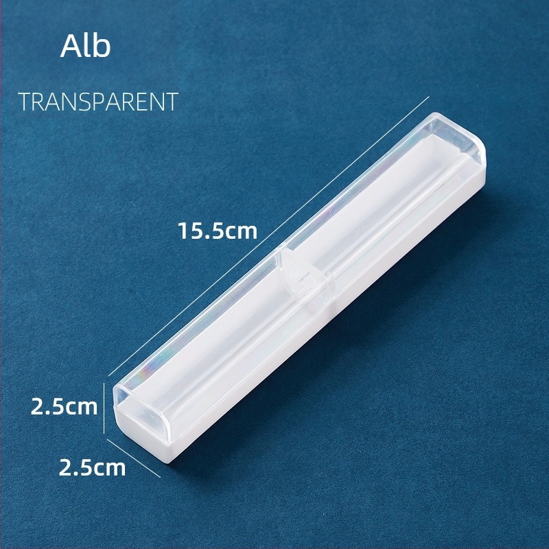 Etui transparent pentru stilou cu capac, cutie elegantă și compactă pentru stiloul de semnătură, finisaj semi-negru transparent