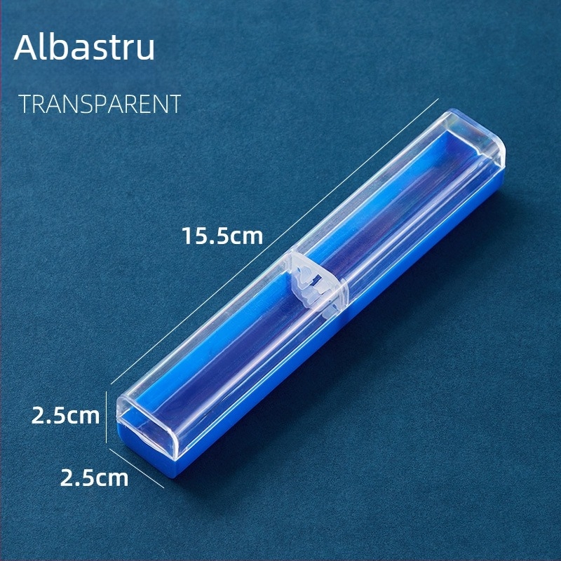Etui transparent pentru stilou cu capac, cutie elegantă și compactă pentru stiloul de semnătură, finisaj semi-negru transparent