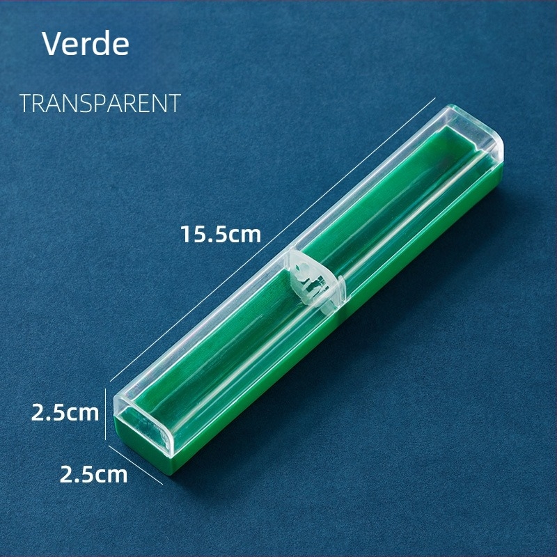 Etui transparent pentru stilou cu capac, cutie elegantă și compactă pentru stiloul de semnătură, finisaj semi-negru transparent
