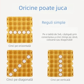 Set de jocuri de masă multiplu: tenis de masă, Gomoku, tablă de șah din coajă de ou, mingi elastice de birou, joc cu mingi, dame pentru copii