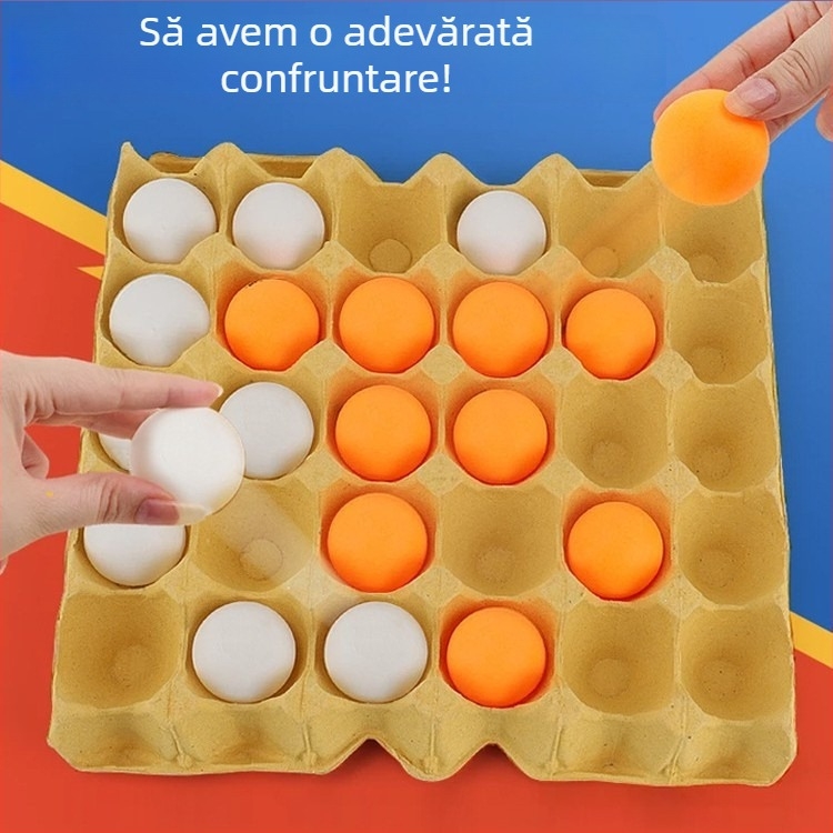 Set de jocuri de masă multiplu: tenis de masă, Gomoku, tablă de șah din coajă de ou, mingi elastice de birou, joc cu mingi, dame pentru copii