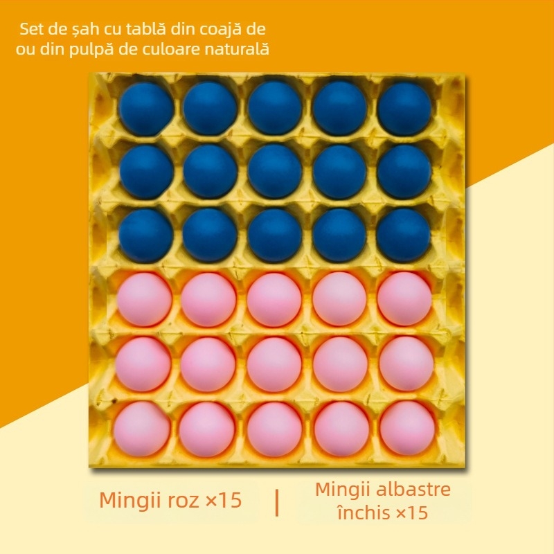 Set de jocuri de masă multiplu: tenis de masă, Gomoku, tablă de șah din coajă de ou, mingi elastice de birou, joc cu mingi, dame pentru copii