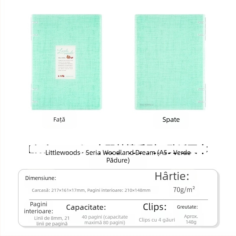 Kokuyo Littlewoods Kimo Dream serie caiet cu patru găuri pentru campus