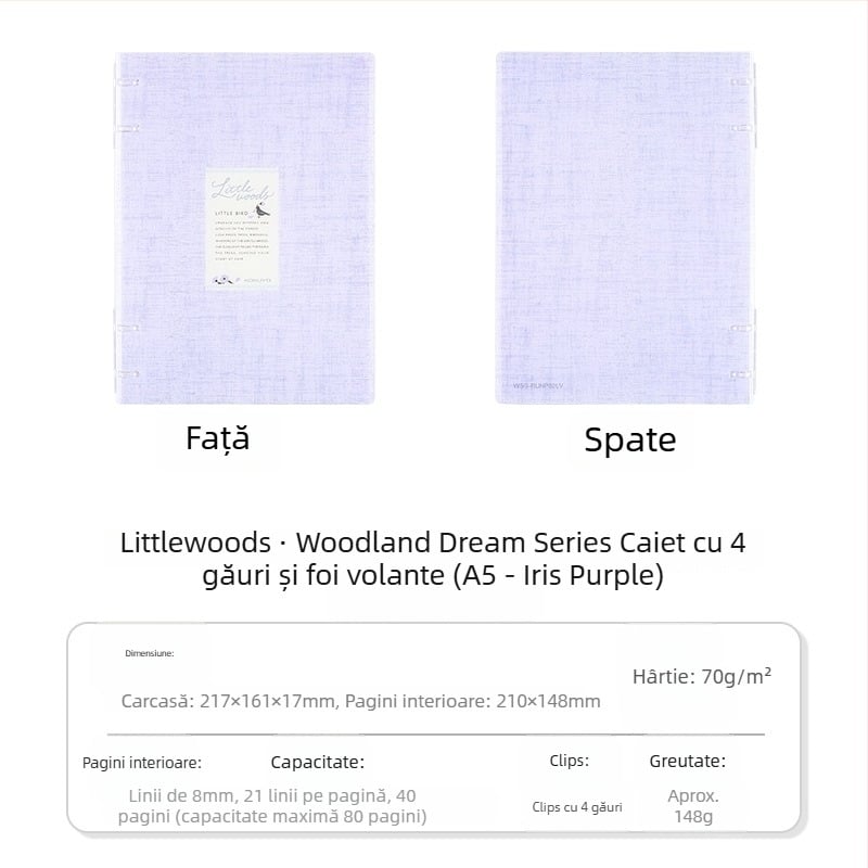 Kokuyo Littlewoods Kimo Dream serie caiet cu patru găuri pentru campus