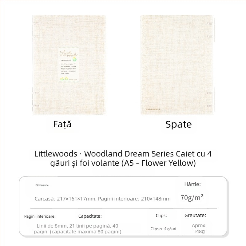 Kokuyo Littlewoods Kimo Dream serie caiet cu patru găuri pentru campus