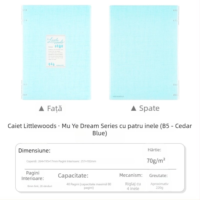 Kokuyo Littlewoods Kimo Dream serie caiet cu patru găuri pentru campus