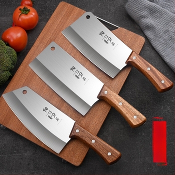 Set de cuțite de bucătărie din oțel inoxidabil — cuțit bucătar, cuțit pentru carne și oase, cuțit mic de decojit pentru uz casnic