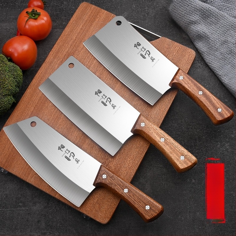 Set de cuțite de bucătărie din oțel inoxidabil — cuțit bucătar, cuțit pentru carne și oase, cuțit mic de decojit pentru uz casnic