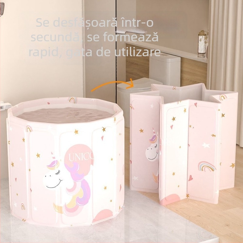 G5U cadă de baie pliabilă, neinflabilă, pentru bebeluși și adulți, dimensiune mărită, uz casnic