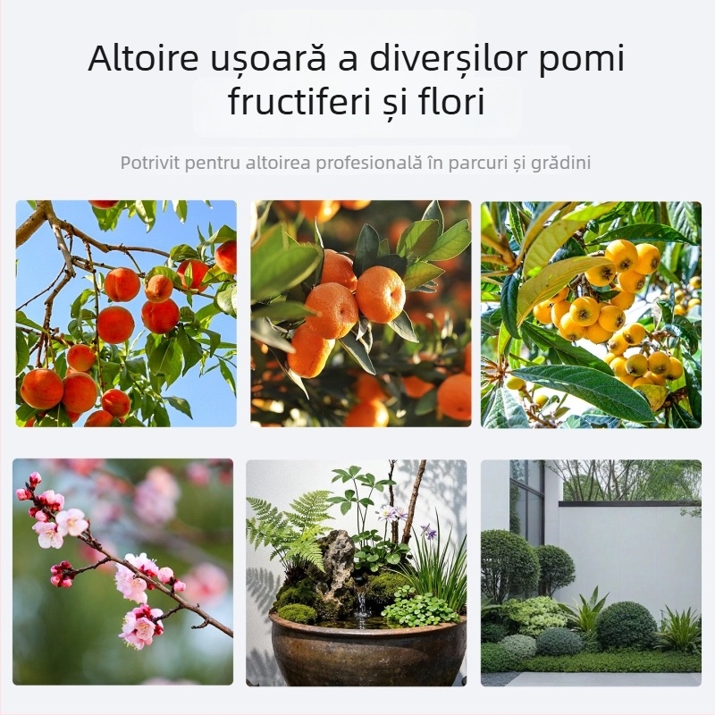 Cuțit profesional pentru altoire în grădină, pentru uz casnic, lamă din oțel inoxidabil rezistent, instrument multifuncțional pentru altoirea pomilor fructiferi.