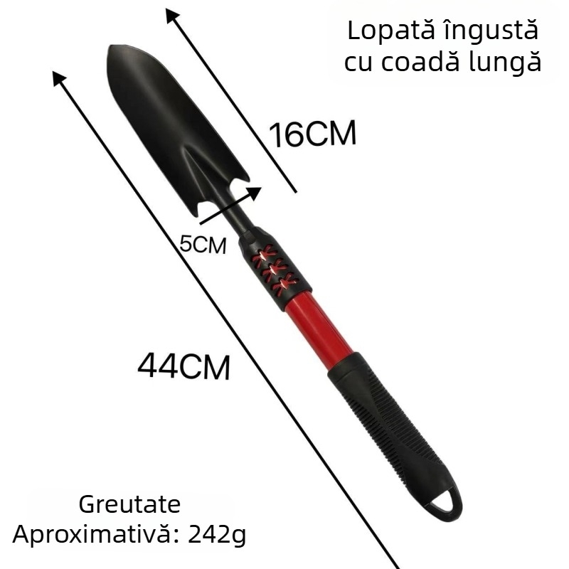 Taifeng Set de unelte de grădinărit pentru plantarea florilor și legumelor — lopățică mică de săpat, lopată din fier, greblă, pentru grădină și plajă, săpare în nisip