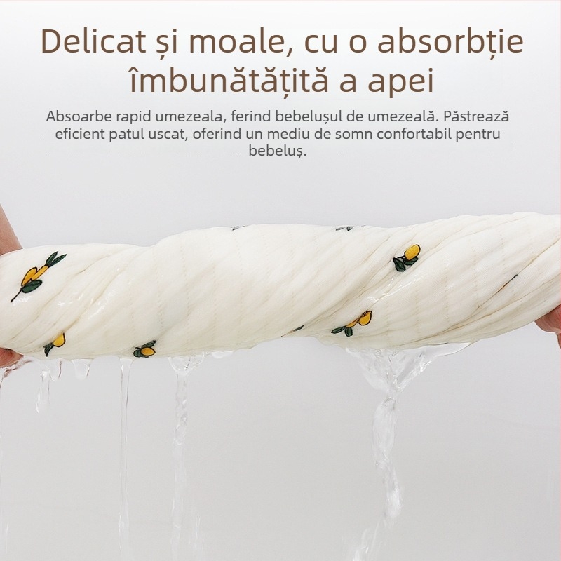 Cearșaf cu elastic din bumbac 100% pentru bebeluși, A, pentru nou-născuți, cu imprimeuri patchwork și personaje desene animate