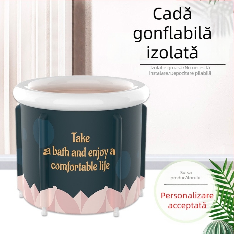 Cadă de baie gonflabilă pentru adulți, baie cu gheață, utilizare în casă, fără montaj, cu dimensiuni mărite, îngroșată, pliabilă