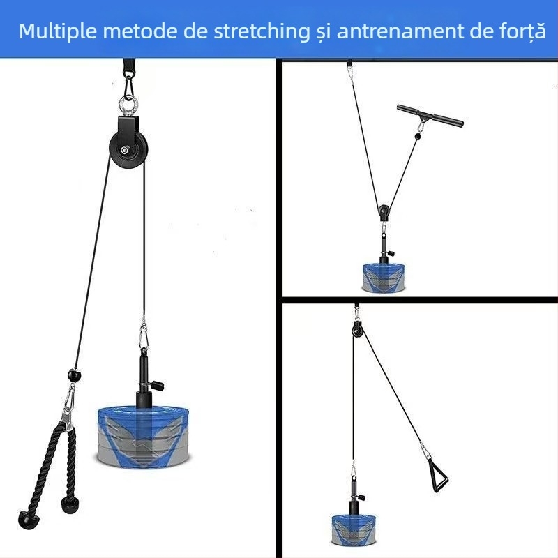 Kit DIY de modificare pentru echipament de fitness pentru acasă: tracțiune la înălțime cu role și exerciții cu cablu pentru fluture cu sârmă de oțel
