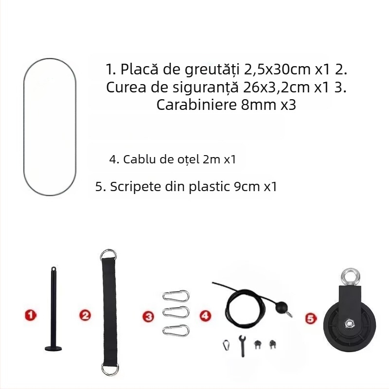 Kit DIY de modificare pentru echipament de fitness pentru acasă: tracțiune la înălțime cu role și exerciții cu cablu pentru fluture cu sârmă de oțel
