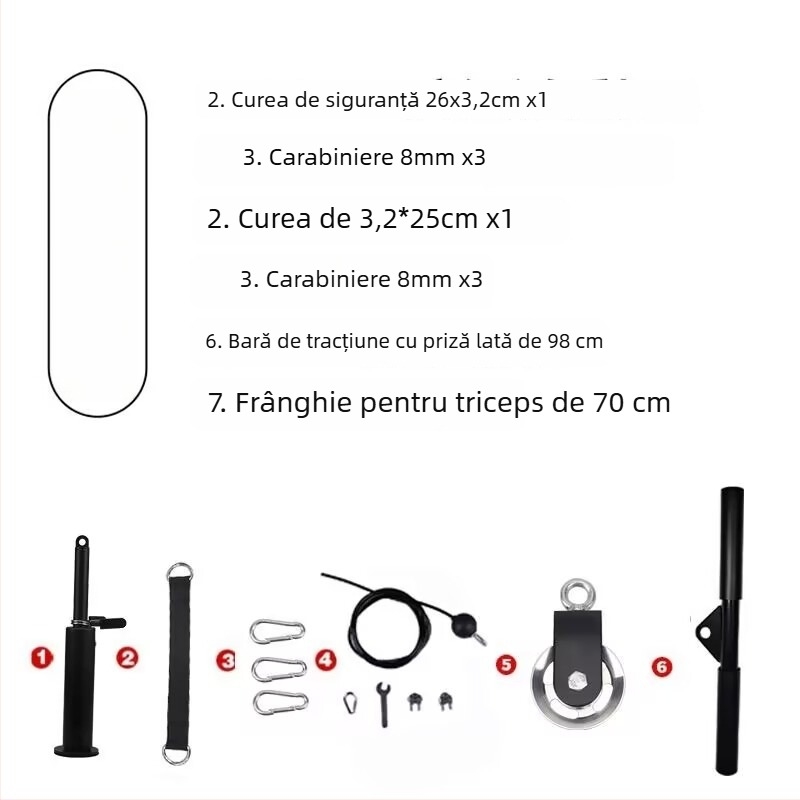 Kit DIY de modificare pentru echipament de fitness pentru acasă: tracțiune la înălțime cu role și exerciții cu cablu pentru fluture cu sârmă de oțel