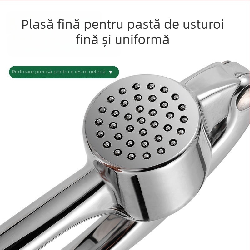 Presă manuală pentru usturoi din aliaj de zinc — curățare/cojire, zdrobire și piure de usturoi, unealtă de bucătărie multifuncțională