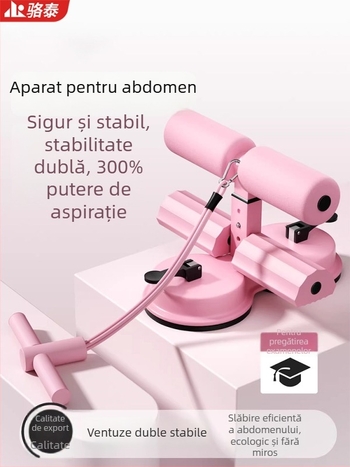 Dispozitiv de asistență pentru abdomene, cu bază de ventuză și bandă de rezistență