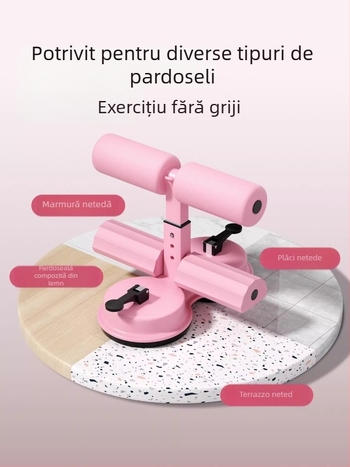Dispozitiv de asistență pentru abdomene, cu bază de ventuză și bandă de rezistență