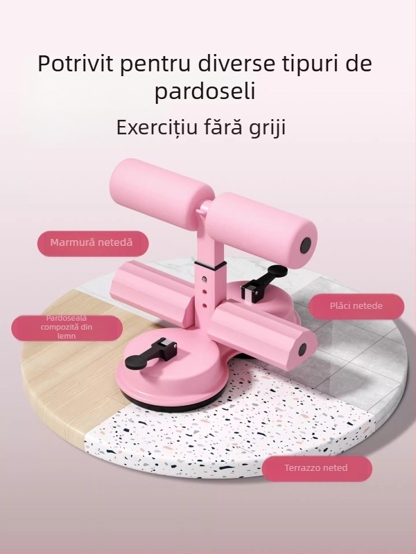 Dispozitiv de asistență pentru abdomene, cu bază de ventuză și bandă de rezistență