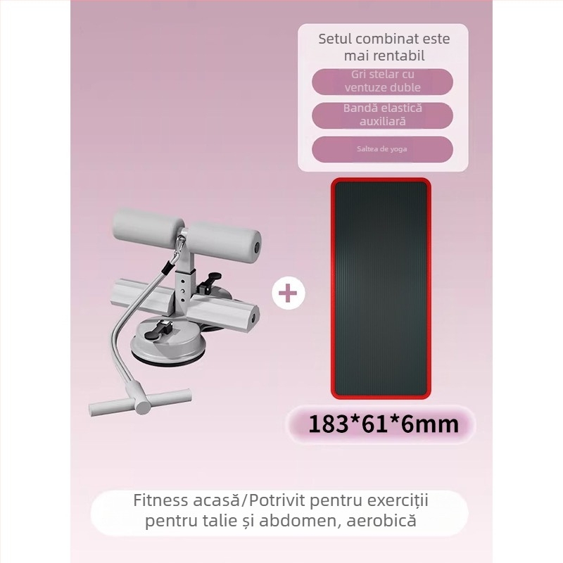 Dispozitiv de asistență pentru abdomene, cu bază de ventuză și bandă de rezistență