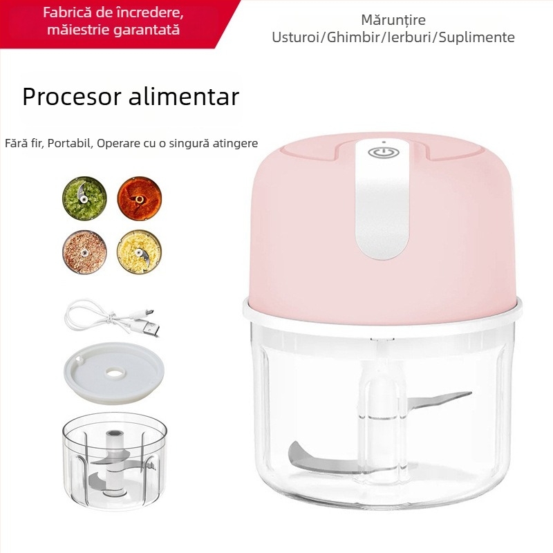 Zdrobitor electric fără fir pentru usturoi — compact, multifuncțional pentru usturoi, ardei iute și carne