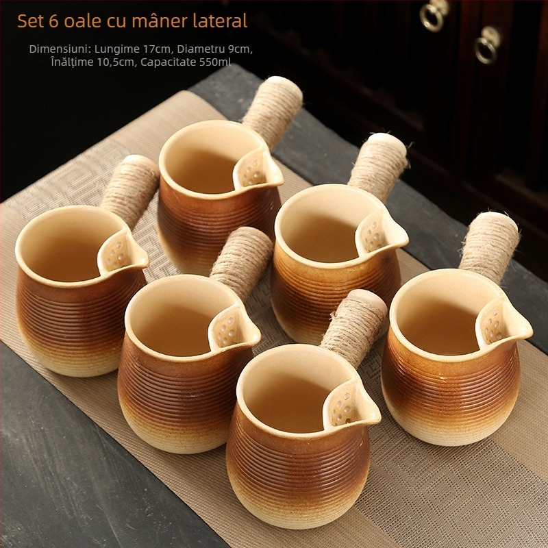 Ceainic ceramic rezistent la temperatură pentru prepararea ceaiului pe flacără deschisă și ceai cu lapte, uz casnic