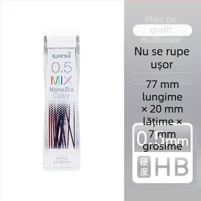 Vârf de grafit colorat pentru creion, 0,5 mm, înlocuire, rezistent la rupere pentru desen