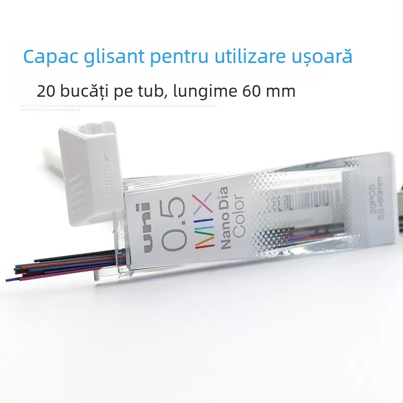Vârf de grafit colorat pentru creion, 0,5 mm, înlocuire, rezistent la rupere pentru desen