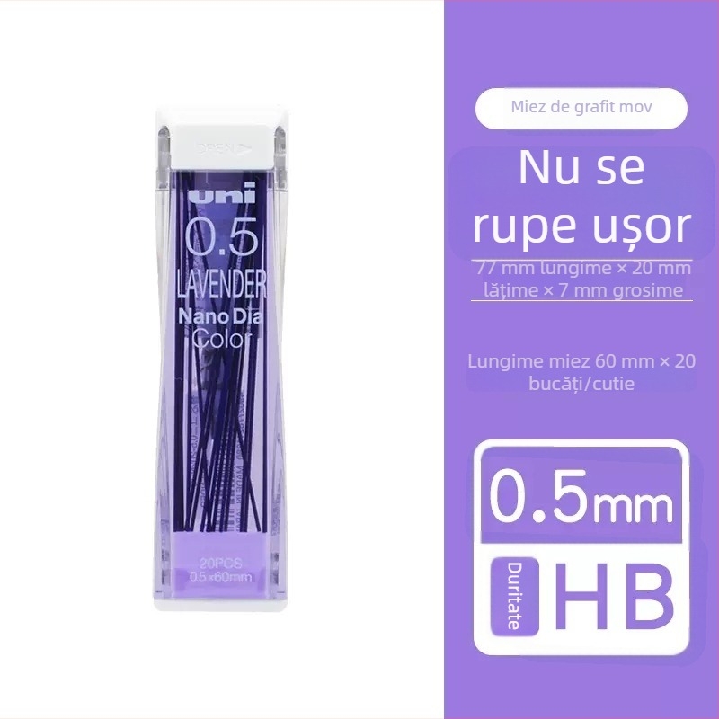 Vârf de grafit colorat pentru creion, 0,5 mm, înlocuire, rezistent la rupere pentru desen