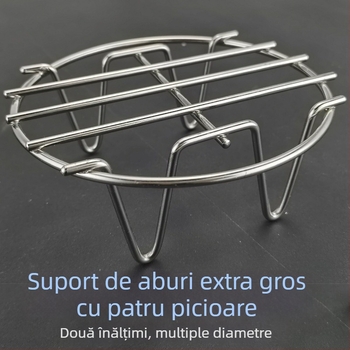 Raft de abur din oțel inoxidabil ultra gros pentru oală mini de sănătate, vas electric compact cu plasă de abur, picioare înalte și covoraș izolant termic