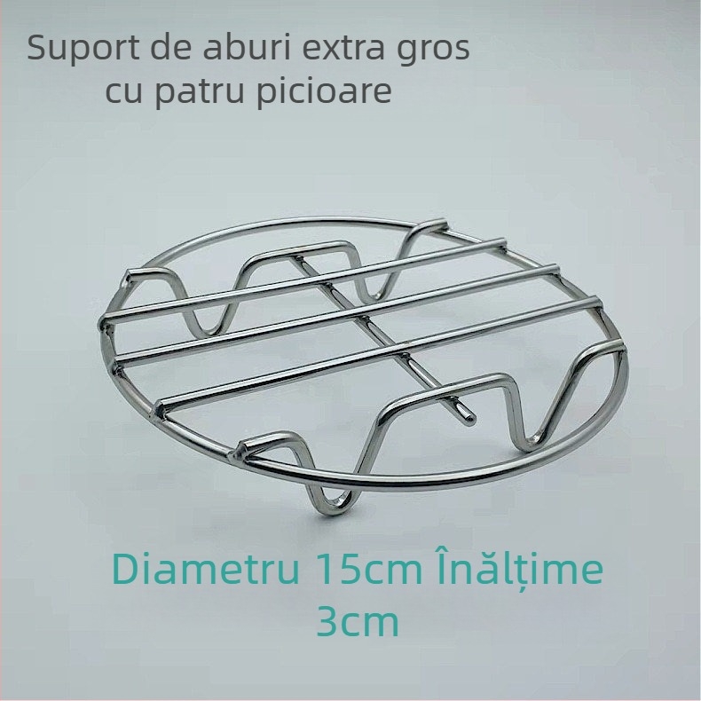 Raft de abur din oțel inoxidabil ultra gros pentru oală mini de sănătate, vas electric compact cu plasă de abur, picioare înalte și covoraș izolant termic