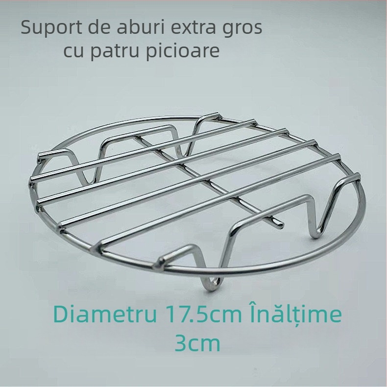 Raft de abur din oțel inoxidabil ultra gros pentru oală mini de sănătate, vas electric compact cu plasă de abur, picioare înalte și covoraș izolant termic