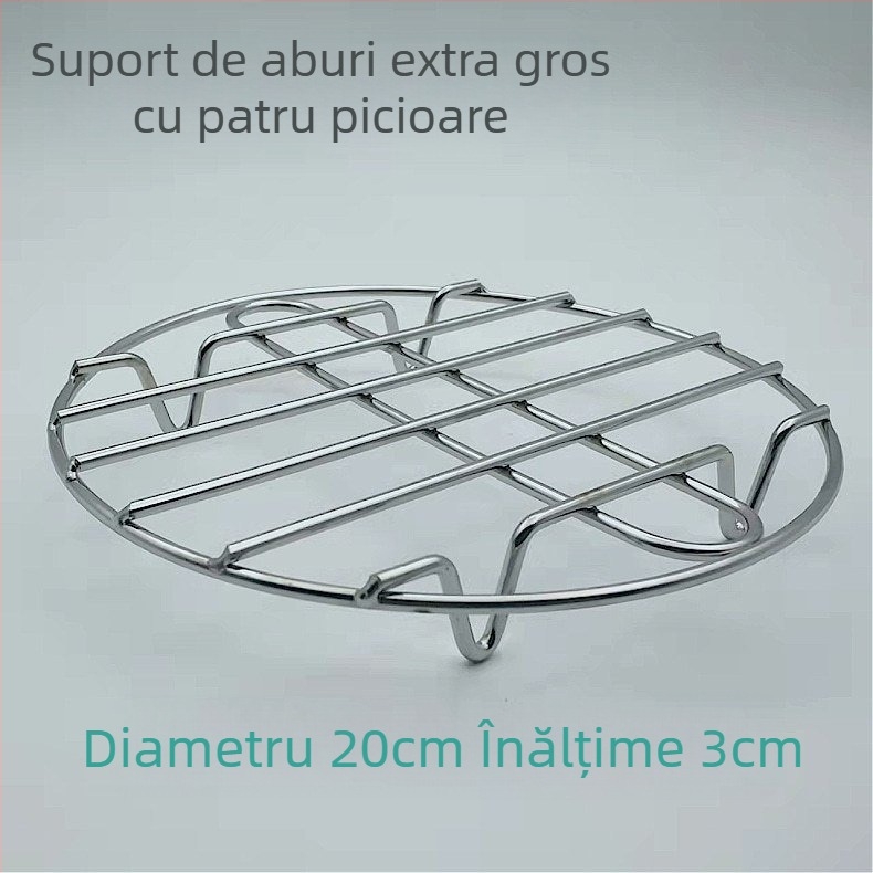 Raft de abur din oțel inoxidabil ultra gros pentru oală mini de sănătate, vas electric compact cu plasă de abur, picioare înalte și covoraș izolant termic