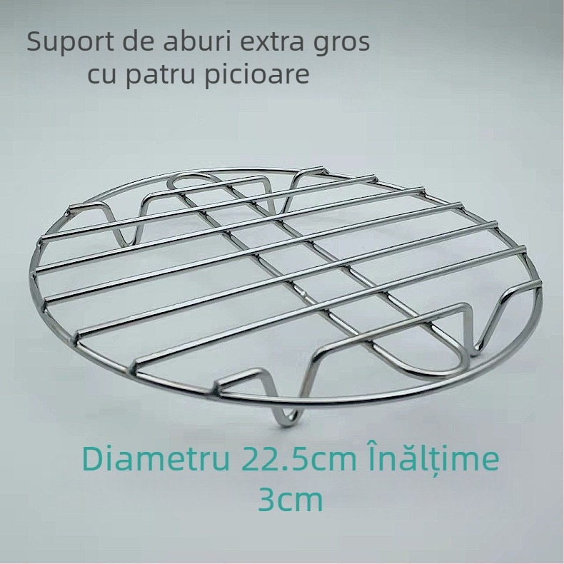 Raft de abur din oțel inoxidabil ultra gros pentru oală mini de sănătate, vas electric compact cu plasă de abur, picioare înalte și covoraș izolant termic