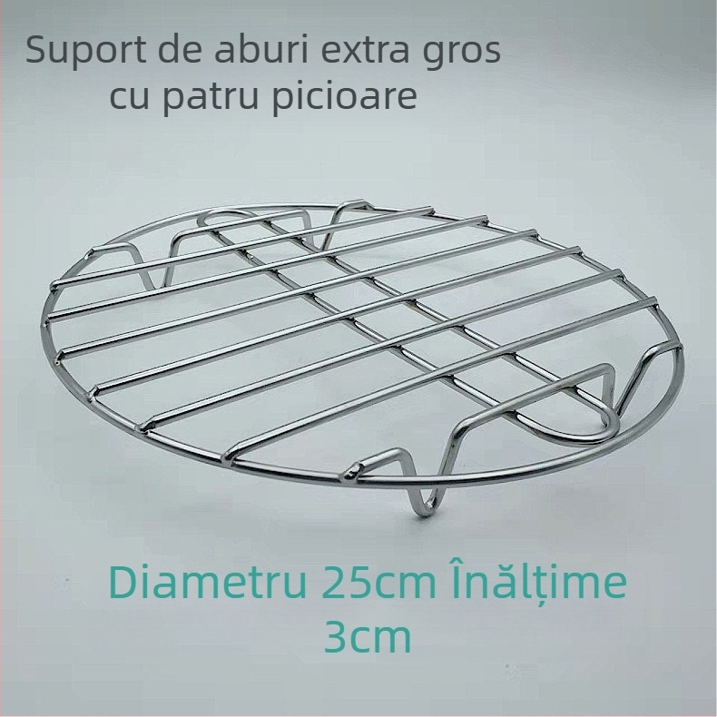 Raft de abur din oțel inoxidabil ultra gros pentru oală mini de sănătate, vas electric compact cu plasă de abur, picioare înalte și covoraș izolant termic