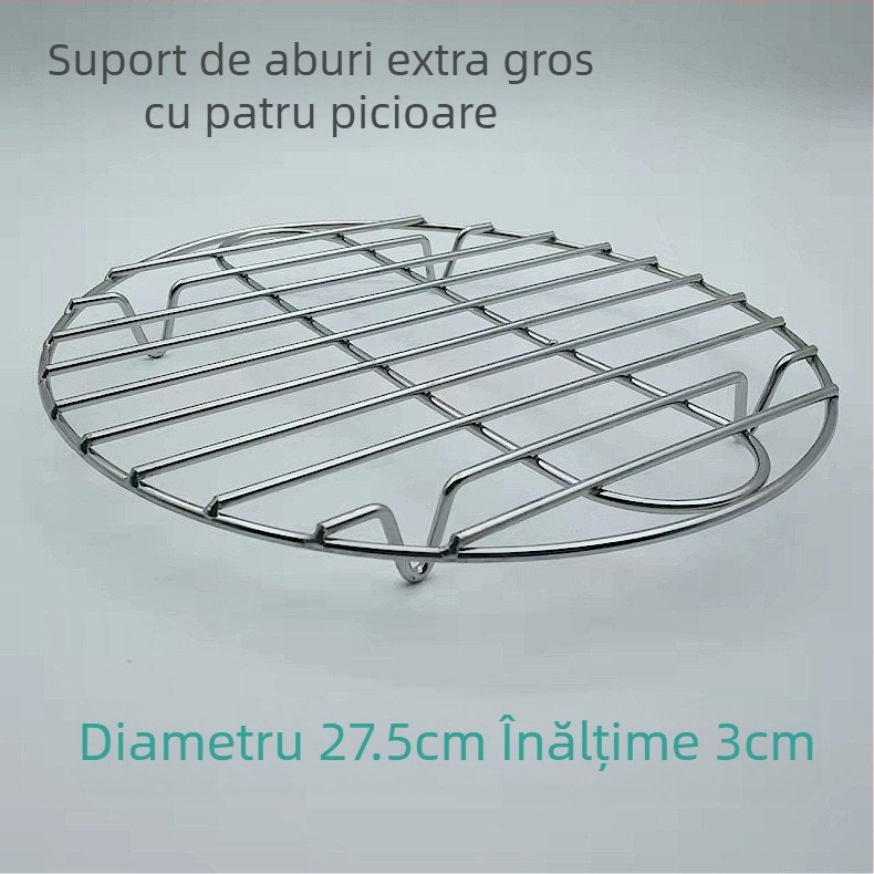 Raft de abur din oțel inoxidabil ultra gros pentru oală mini de sănătate, vas electric compact cu plasă de abur, picioare înalte și covoraș izolant termic