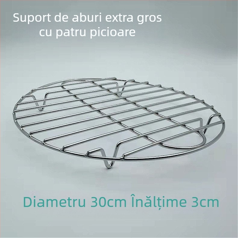 Raft de abur din oțel inoxidabil ultra gros pentru oală mini de sănătate, vas electric compact cu plasă de abur, picioare înalte și covoraș izolant termic