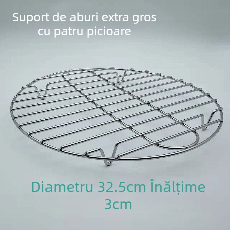 Raft de abur din oțel inoxidabil ultra gros pentru oală mini de sănătate, vas electric compact cu plasă de abur, picioare înalte și covoraș izolant termic