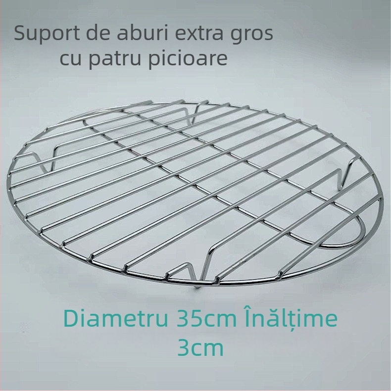 Raft de abur din oțel inoxidabil ultra gros pentru oală mini de sănătate, vas electric compact cu plasă de abur, picioare înalte și covoraș izolant termic