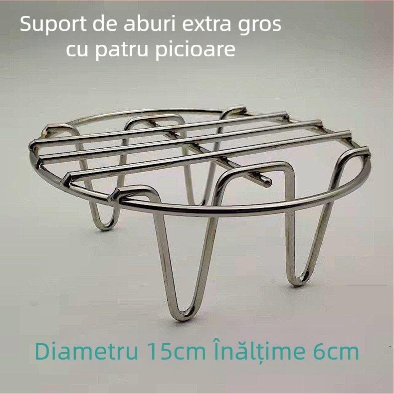 Raft de abur din oțel inoxidabil ultra gros pentru oală mini de sănătate, vas electric compact cu plasă de abur, picioare înalte și covoraș izolant termic