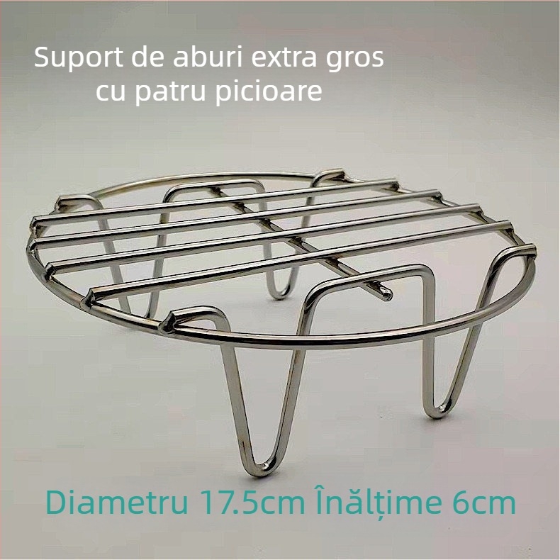 Raft de abur din oțel inoxidabil ultra gros pentru oală mini de sănătate, vas electric compact cu plasă de abur, picioare înalte și covoraș izolant termic