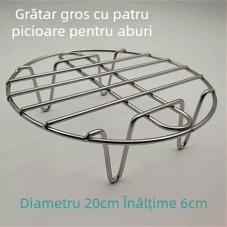 Raft de abur din oțel inoxidabil ultra gros pentru oală mini de sănătate, vas electric compact cu plasă de abur, picioare înalte și covoraș izolant termic
