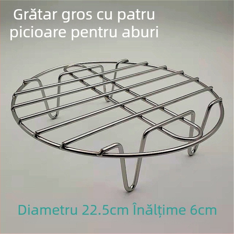 Raft de abur din oțel inoxidabil ultra gros pentru oală mini de sănătate, vas electric compact cu plasă de abur, picioare înalte și covoraș izolant termic