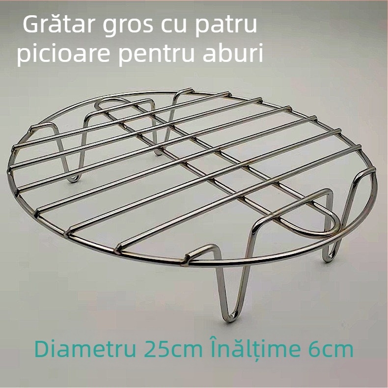 Raft de abur din oțel inoxidabil ultra gros pentru oală mini de sănătate, vas electric compact cu plasă de abur, picioare înalte și covoraș izolant termic