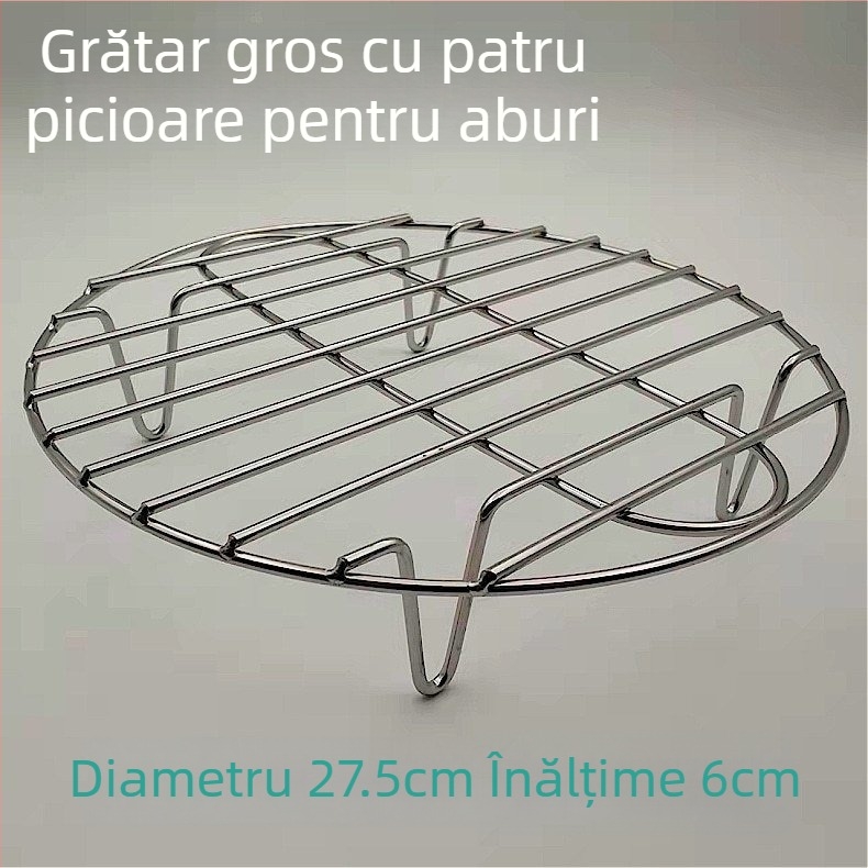 Raft de abur din oțel inoxidabil ultra gros pentru oală mini de sănătate, vas electric compact cu plasă de abur, picioare înalte și covoraș izolant termic