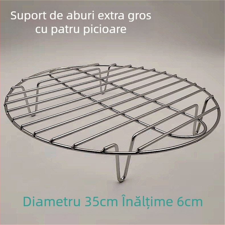 Raft de abur din oțel inoxidabil ultra gros pentru oală mini de sănătate, vas electric compact cu plasă de abur, picioare înalte și covoraș izolant termic